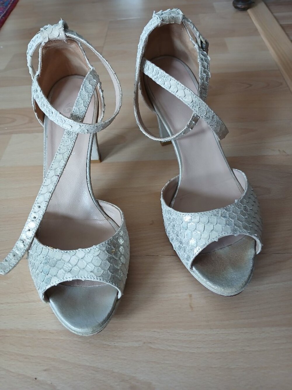 Silver Italian Leather Shoes